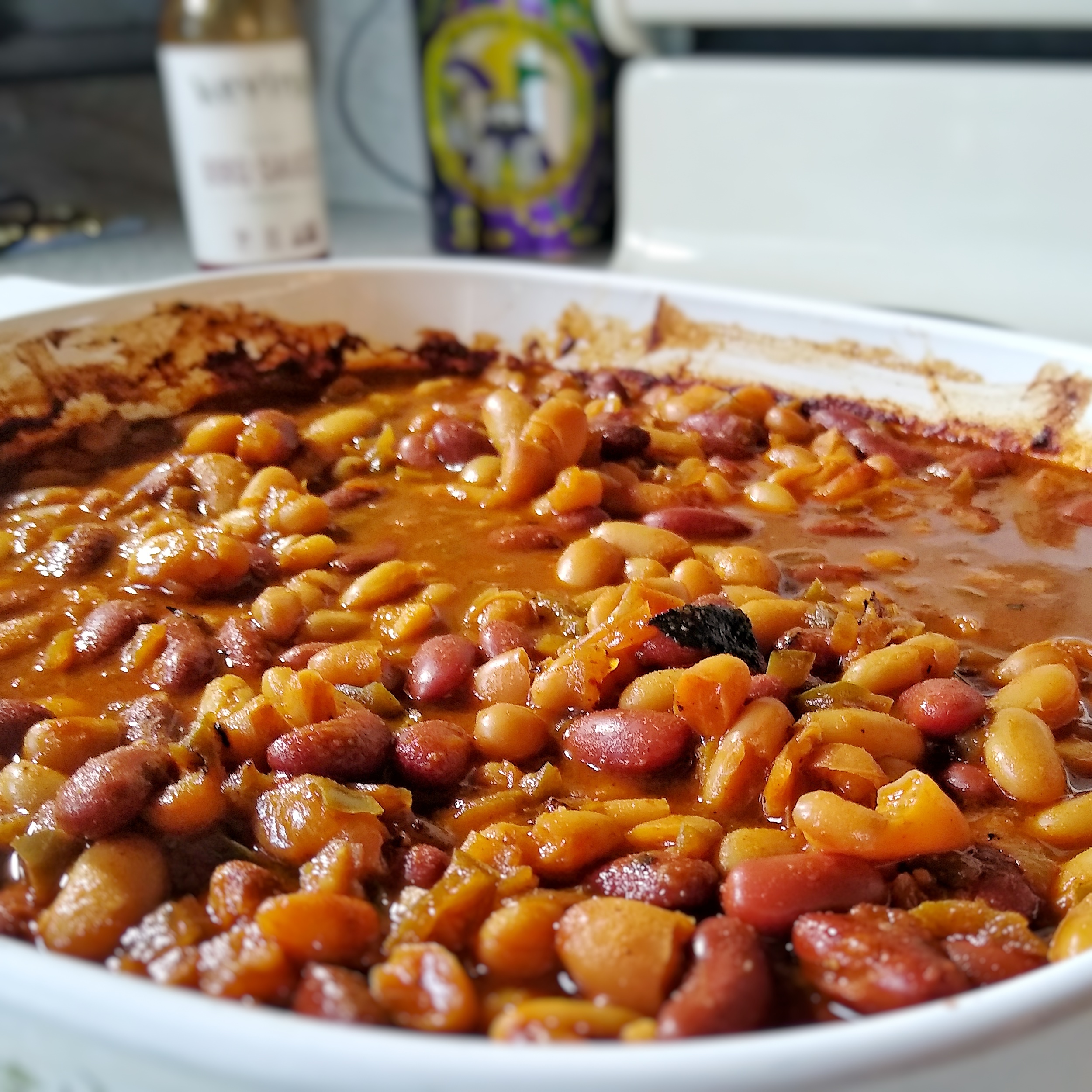 Easy BBQ Baked Beans by Red Beans and Eric